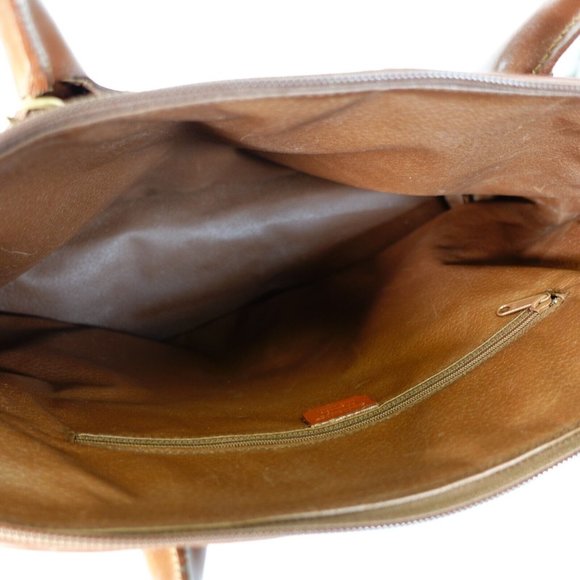 Vintage Burberry Bag Women Leather Large Plaid Dome Haymarket Check Brown Green - Picture 16 of 16